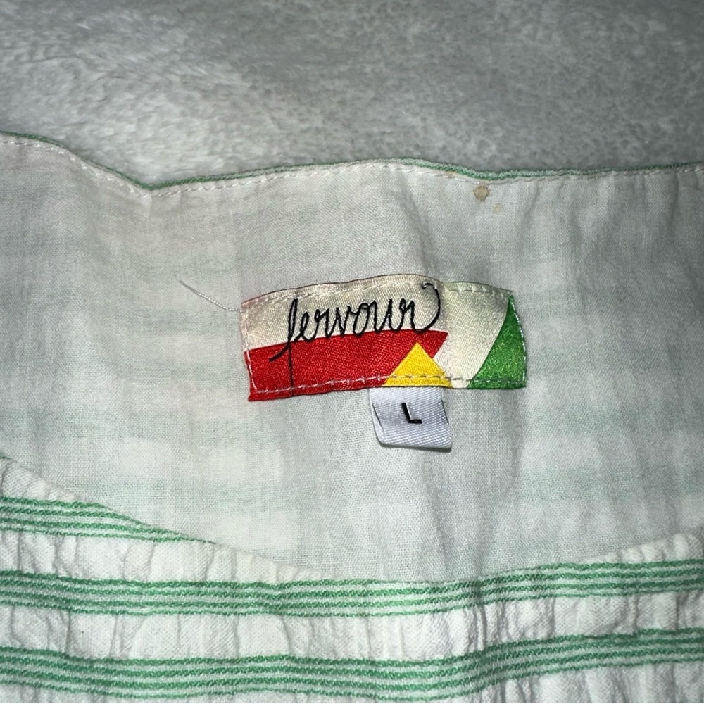 Fervour ModCloth Fit Flare Dress Retro 70s Striped Pinup Unique Colorful Large - Picture 4 of 10